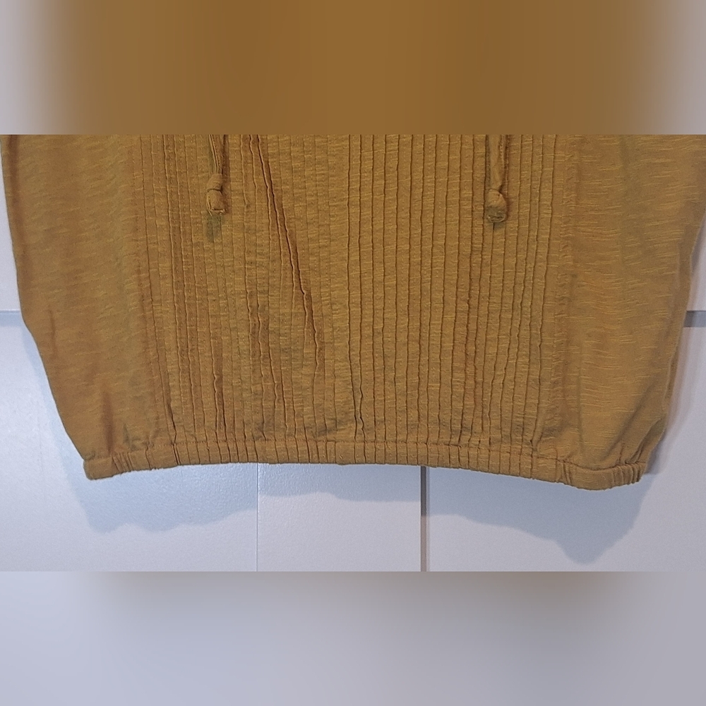 PrAna Ocupas Popover Top Gold Organic Cotton Blnd Stretchy Size Small Oversized - Picture 4 of 9